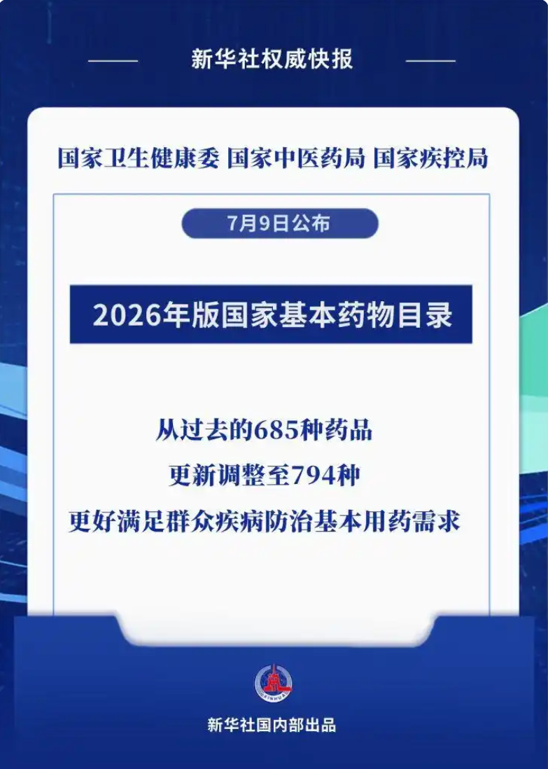 国家基本药物目录迎来新调整